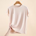 thumbnail image 2 of fatyb Womens Cap Sleeve T Shirts Casual Crew Neck Comfy Tee Tops for Women Loose Summer Plain Tshirts, 2 of 6