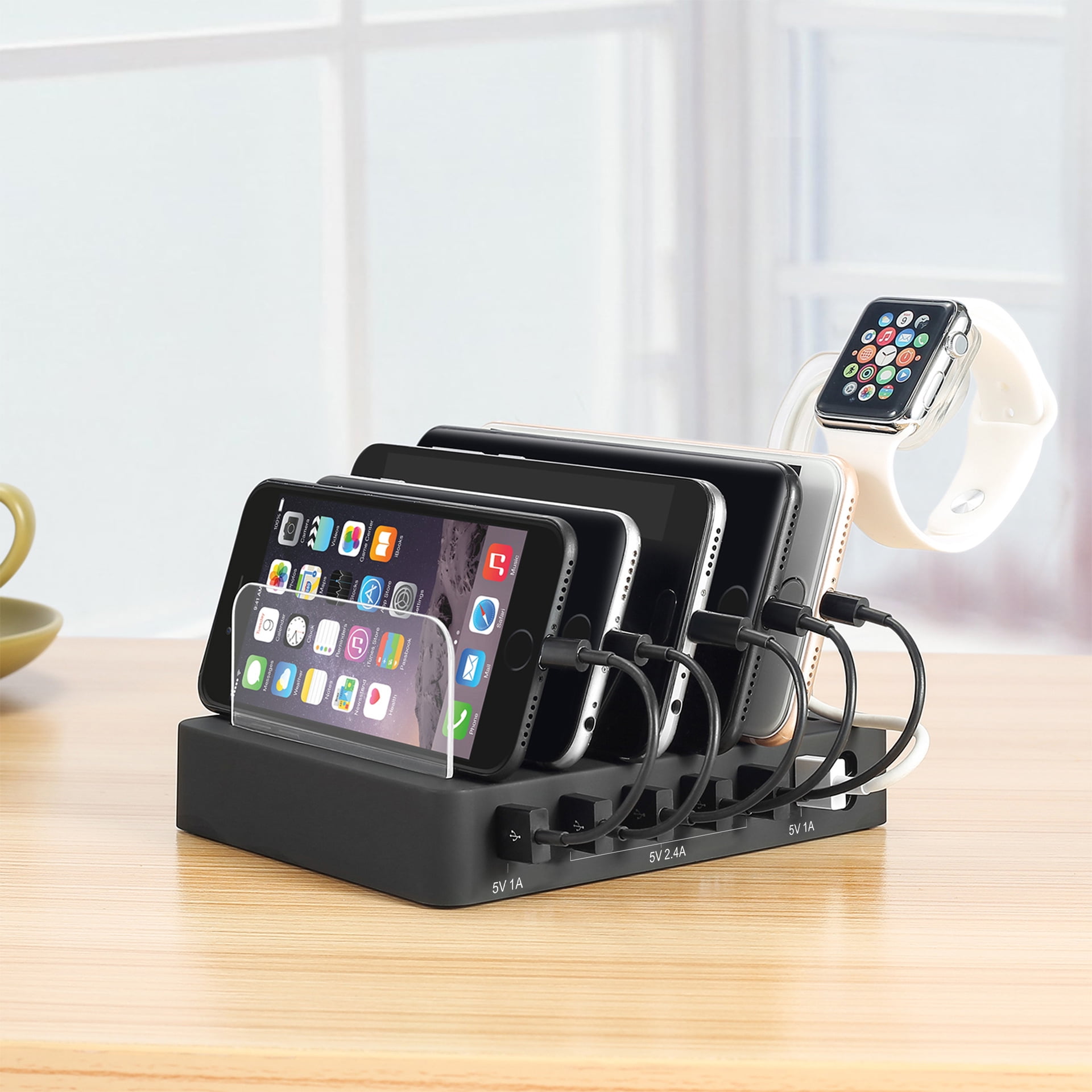 USB Charging Station Dock 6Port Fast Charge Docking Station for