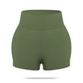 thumbnail image 3 of Yoga Shorts for Women Tummy Control High Waist Shorts Exercise Workout Butt Lifting Tights Women's Short Pants, Green, S, 3 of 8