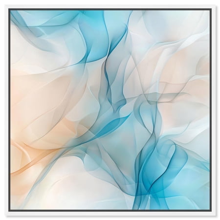 Quori II Canvas Blue Abstract Art by Art Remedy White Frame 40 x 40