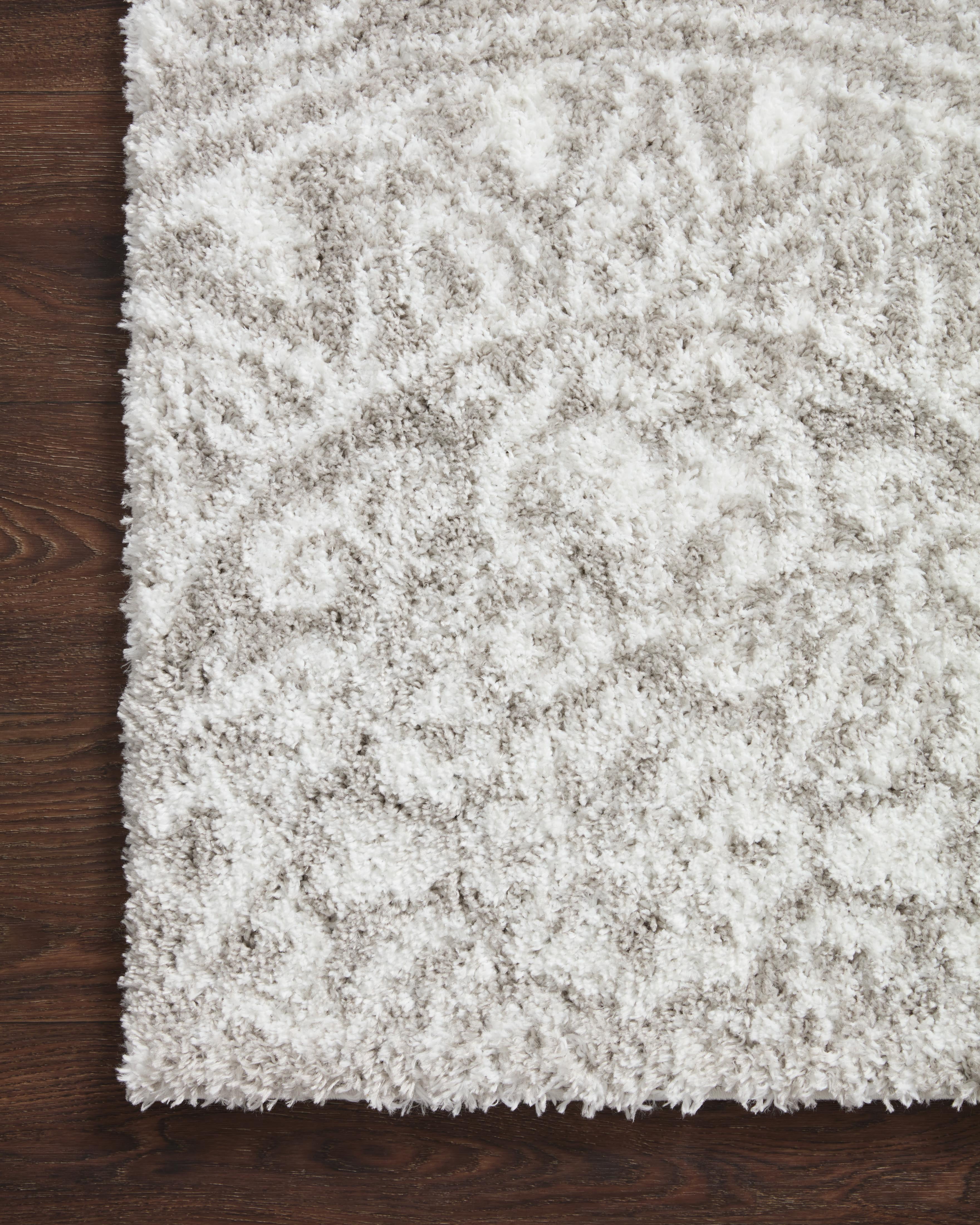 Loloi Bliss Shag Grey / White 2'-7" x 12'-0" Runner Rug