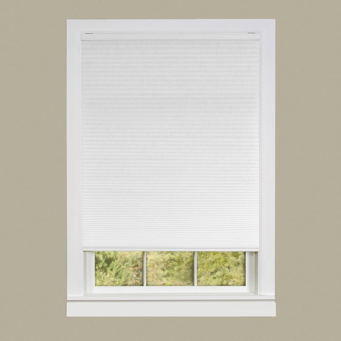 Biltek Cordless Honeycomb Cellular Pleated Top-Down Window Blinds 30"W White 