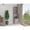 Light Gray, variant on Wooden Cabinets, Caribe Microwave Cabinet, Four Legs, One Drawer, Double Door, One Shelf -White, White Living Room Cabinets,Particle Board Cabinets With Doors