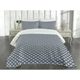 thumbnail image 3 of Ambesonne Navy Blue Quilted Bedspread Set 2 Pcs, Geometric Marine, Twin Size, Dark Blue White, 3 of 5