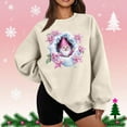thumbnail image 2 of Christmas Sweatshirts for Women Thin Fleece Crew Neck Print Loose Long Sleeve Sweatshirt Tunic Tops, 2 of 5