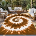 thumbnail image 3 of Outdoor Rug 5x8 ft Abstract Explosion Tie Dye Waterproof Outdoor Patio Rug Mat Non Slip Outside Area Rugs Carpet for RV,Camping,Porch,Deck,Pool,Balconybackyard,Brown White, 3 of 9