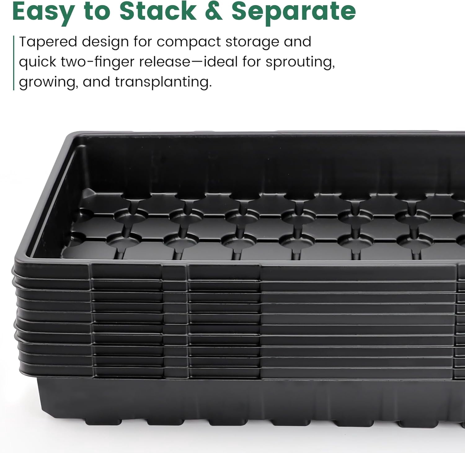 5 Pack 1020 Seed Starter Trays with 3.6" Humidity Dome Plant Growing Tray Germination Seed Starting kit, Mini Greenhouse with Handle for Cloning Plant