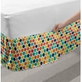 thumbnail image 2 of Colorful Bed Skirt, Pattern with Multicolored and Dotted Hexagons Retro Style Geometric Design Print, Elastic Bedskirt Dust Ruffle Wrap Around for Bedding Decor, 4 Sizes, Multicolor, by Ambesonne, 2 of 2