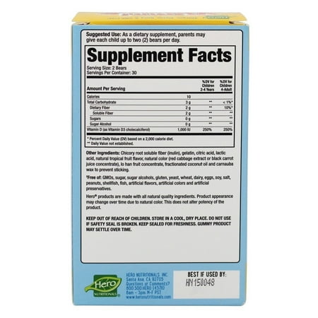Yummi Bears Vitamin D3 1,000IU Gummies, Sugar-Free, 60 Count