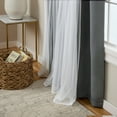 thumbnail image 3 of TOWN & COUNTRY LUXE Talia Double Layer Indoor Curtains, Sheer and Room Darkening Blackout, Grommet Top, Energy Efficient, 2-Pack Set, 52"x108", Black Pearl, 3 of 11