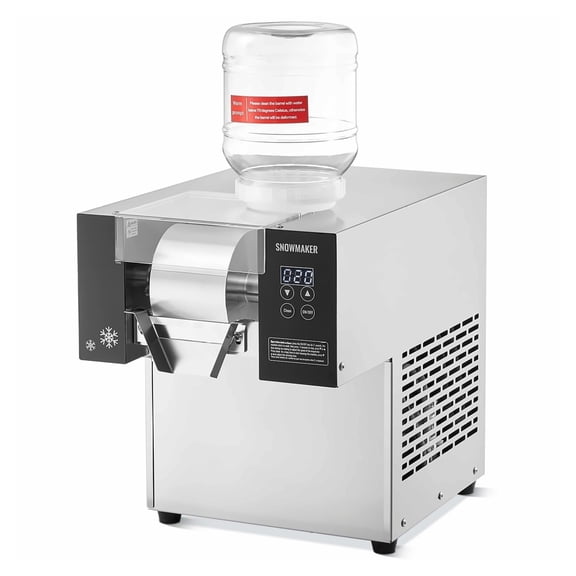 Commercial Snowflake Ice Machine 375LBS/24H, Stainless Steel Ice Shaver for Ice Cream, Air Cooled, 700W, 2 Baskets, Fast Cooling, Adjustable Ice Texture