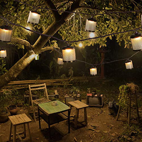 Lantern String Lights Plug In UL Listed Outdoor 9.83FT Pack Of 10 Nylon Patio, 