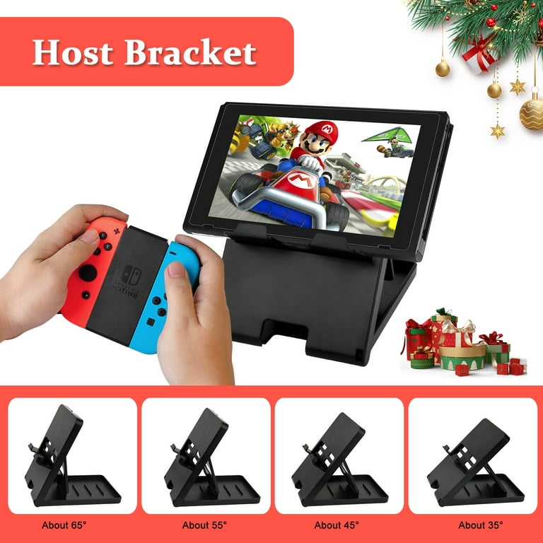 EOVOLA Accessories Kit for Nintendo Switch / Switch OLED Model Games Bundle  Wheel Grip Caps Carrying Case Screen Protector Controller