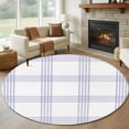 thumbnail image 2 of Purple Buffalo Plaid Round Rug 8ft Washable Circle Rugs Non Slip Farmhouse Checkered Watercolor Large Area Rug Indoor Floor Carpet for Bedroom Kitchen Living Room Home Office Dining Room Nursery, 2 of 9