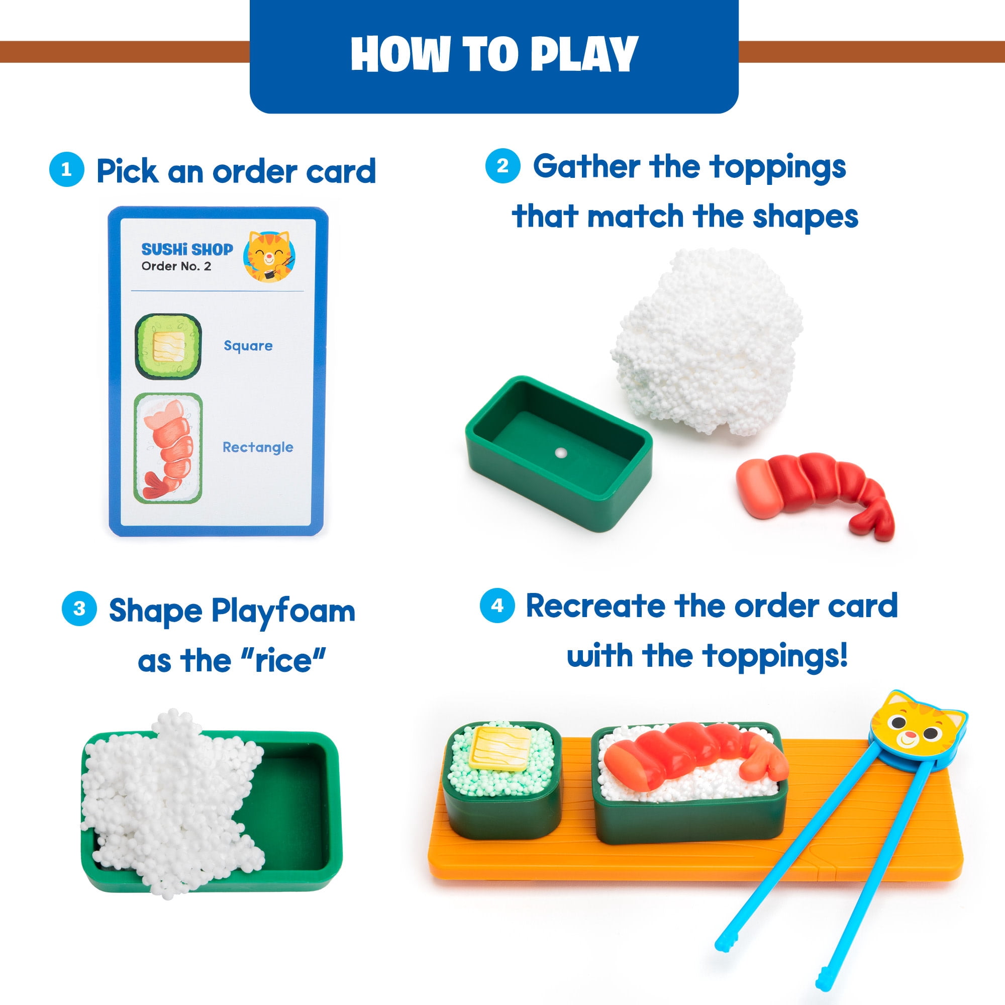 Educational Insights Playfoam Sushi Shop, Shape Sorter, Pretend Play Sensory Toy, Ages 3+
