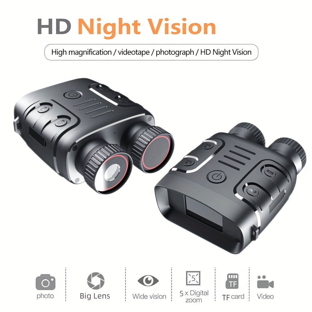 1080P Binocular Infrared Night-Visions Device 5X Binocular Day Night Use Photo Video Taking Digital Zoom For Hunting Boating,Battery Powered (included 3800mAh)