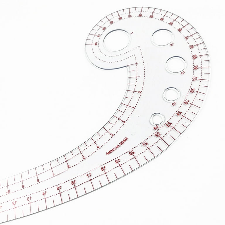 Smgda DIY Sewing Ruler, 2PCS/Set Comma-Shaped Curve Ruler, French Curve  Ruler for Pattern Making, Drafting Clothes Sleeves for Beginner Tailor