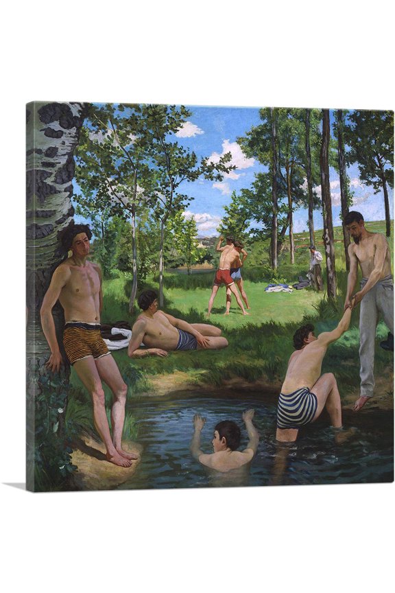 Summer Scene 1869 Canvas Art Print by Frederic Bazille - Size: 12" x 12" (1.50" Deep)