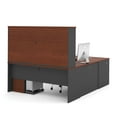 thumbnail image 4 of Bestar Prestige U-Shaped Workstation with Hutch and Dual Pedestals - Bordeaux and Graphite, 4 of 5
