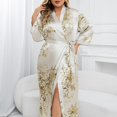 thumbnail image 6 of WTOBBY Curvy Robe for Women Plus Size 3X-6X Flowy Long Sleeve Belted Kimono Soft Loungewear Sexy Cover Up Comfy Home Nightwear,White XL, 6 of 7