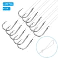 thumbnail image 3 of Uxcell 4# Pequeños Ganchos de Pesca con Línea de 45cm, Rigs de Doble Gancho de 0.41x0.28 Pulgadas con Gancho de Espina, Tono Plateado 20Pcs, 3 of 5