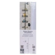 Better Homes & Gardens Matte Black Rust-Resistant Tension Pole Shower Caddy with 3 Adjustable Baskets