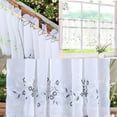 thumbnail image 6 of Eyelet Half Curtain Embroidered Window Tier Voile For Cafe Kitchen,3 Colors And 6 Sizes Available White 60x140cm, 6 of 10