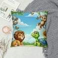 thumbnail image 2 of Leisuo Cartoon Throw Pillow Cushion Cover, Relaxing in Flowers Nature Butterfly Lion King Graphic, Decorative Rectangle Accent Pillow Case,Orange Blue Yellow, 2 of 5