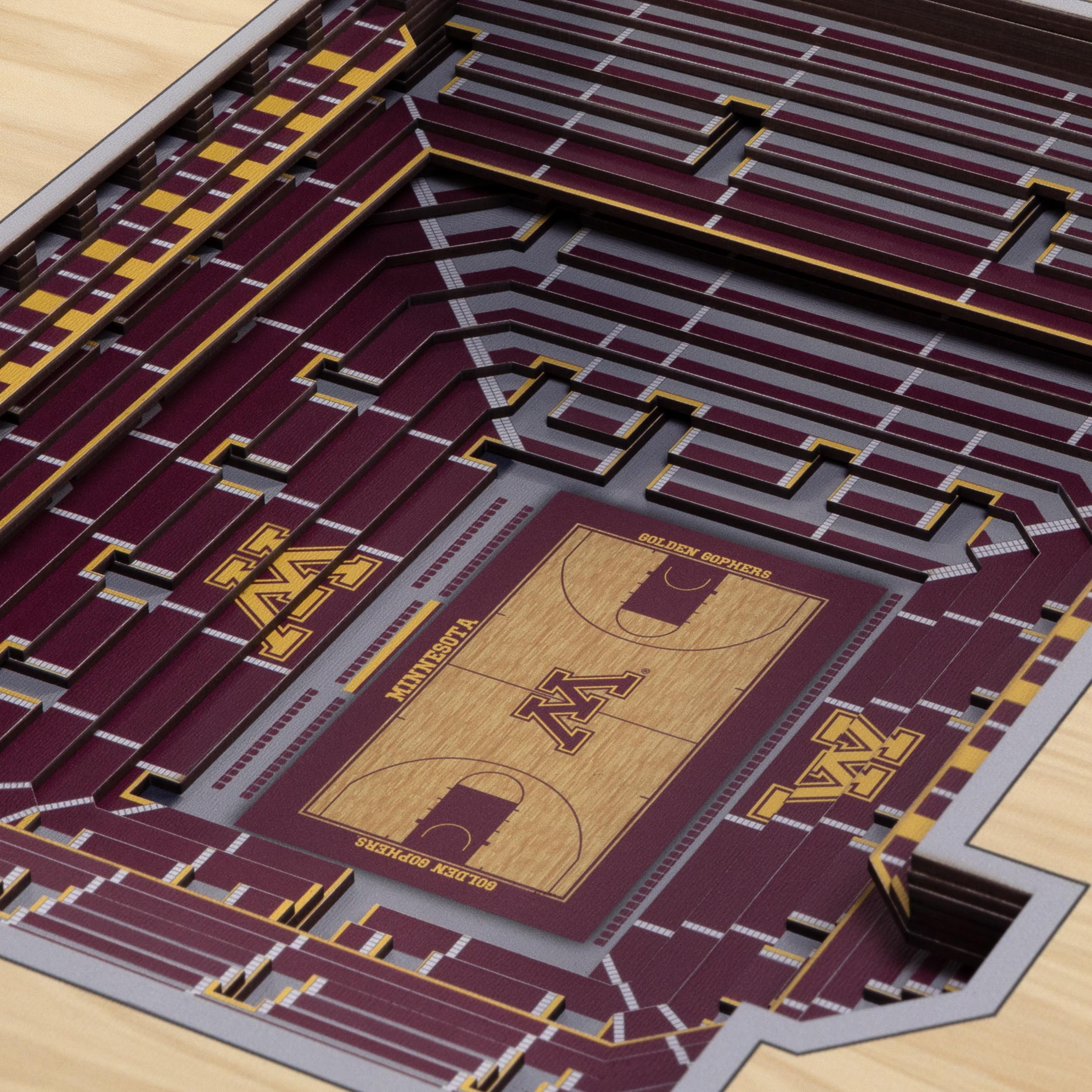 YouTheFan NCAA MN Golden Gophers BB 25-Layer Stadiumview Wall Art