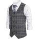 thumbnail image 2 of Chaleco de traje de negocios a cuadros para hombre, chaqueta de corte regular, chaleco informal a cuadros irregulares, chaleco de negocios cruzado, 2 of 5