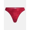 thumbnail image 5 of Joyspun Women's Silky Mesh Thong Panties, 3-Pair Set, Toile/Terracotta/Black Print, Size XL, 5 of 5
