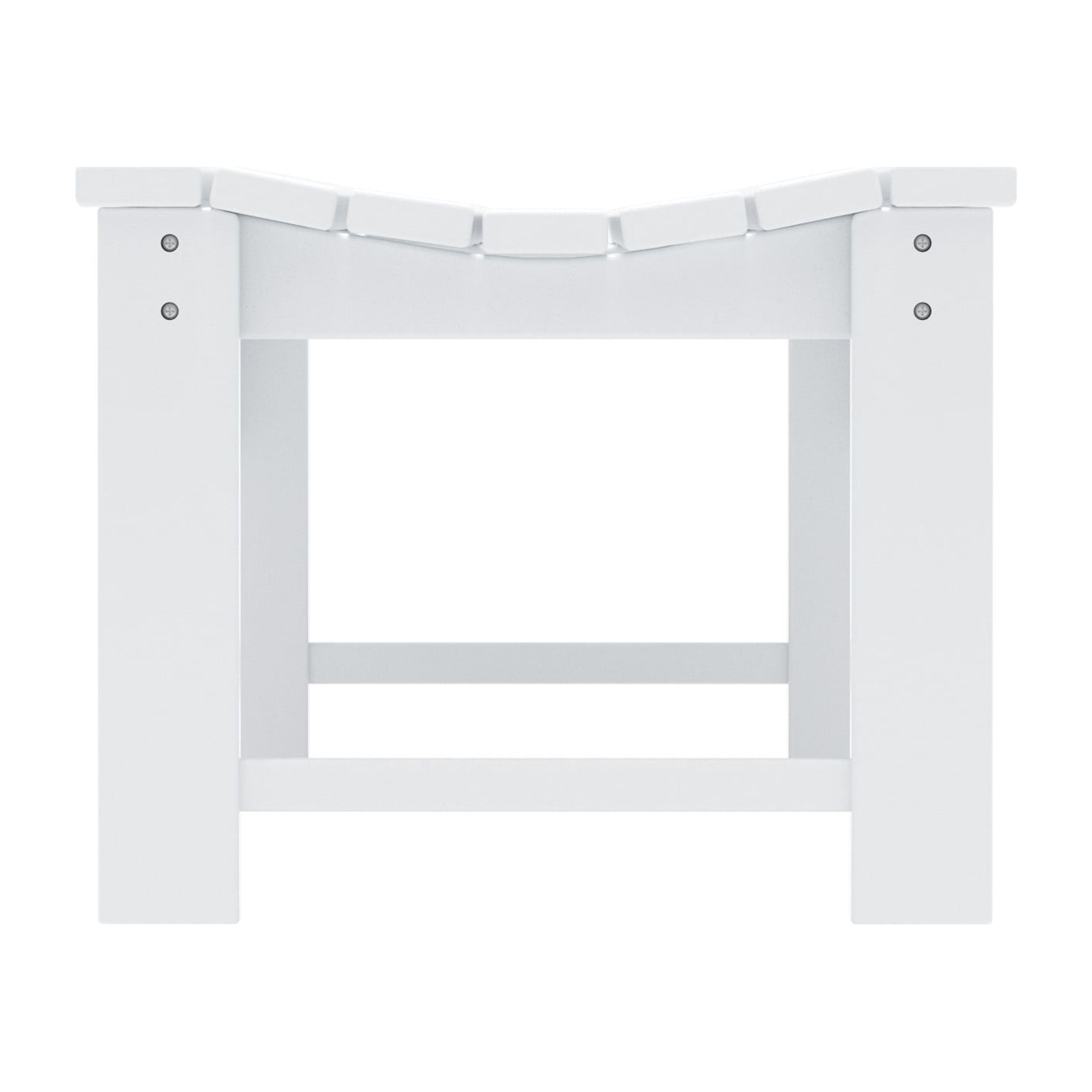 GARDEN Plastic Adirondack Backless Outdoor Bench for Patio Entryway, White
