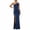 Dark Blue-02, variant on Women's Satin One Shoulder Ruched Bodycon Maxi Dress, Sexy Formal Tight Side Slit Date Evening Gown