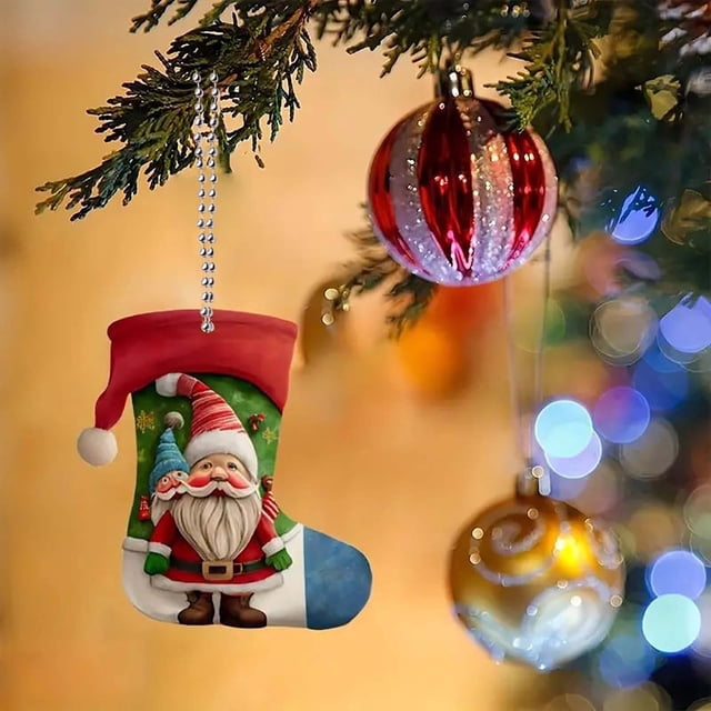 Ornamento de Navidad 2024, Pendiente Acrílica 2D, Adornos Colgantes para Árbol de Navidad, Fiesta, Hogar, Decoración de Temporada, Navidad 2024, Accesorio de Fiesta, Pendiente Colgante para