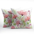 thumbnail image 2 of GZHJMY Watercolor Poppy Flower Pillow Covers - Pink Floral Throw Pillow Cases Cotton Linen 18x18 Inch Floral Pillowcases Set of 2 Green Plants Leaves Blossom Cushion Covers for Home Outdoor, 2 of 7