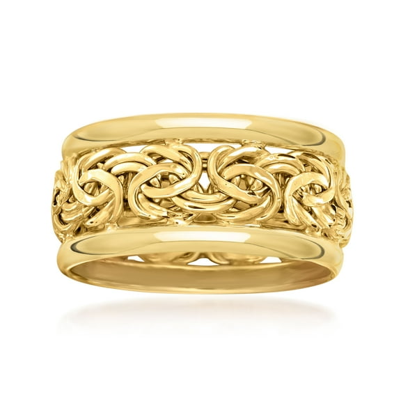 Ross-Simons 14kt Yellow Gold Bordered Byzantine Ring, Women's, Adult