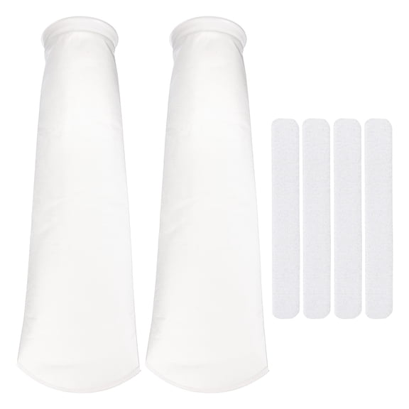 Medias de filtro de malla Uxcell, bolsas de filtro reutilizables con gancho y bucle (2 piezas, 50 micrones, anillo de 7.1", 31.9" de largo) para tanque de peces de agua salada/dulce