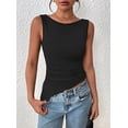 thumbnail image 6 of PRETTYGARDEN Womens Ruched Tank Tops Summer Sleeveless Slim Fit T Shirts Blouses Going Out Y2K Fashion Clothes, 6 of 7