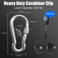 thumbnail image 2 of czcpp-3.15 Inches 4 Inches Stainless Steel Carabiner for Gym Equipment Connection, Heavy Duty Spring Snap Hook Clips Buckle for Gym Exercise, Punching Bags, Hiking, Camping, 2 of 4