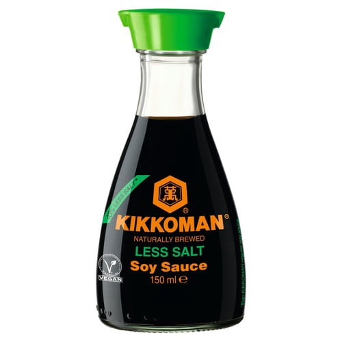 Kikkoman Less Salt Soy Sauce 150ml, British Import (Pack of 2)