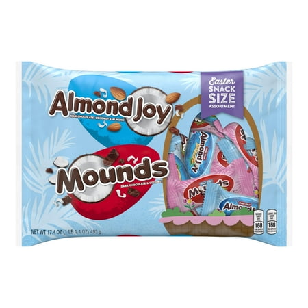 Mounds & Almond Joy, Chocolate Candy Snack Size, 17.4 Oz