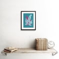 thumbnail image 2 of Bright Coloured Fern Teal Pink Art Print Black Framed Poster Wall Decor 9x7 inch, 2 of 5