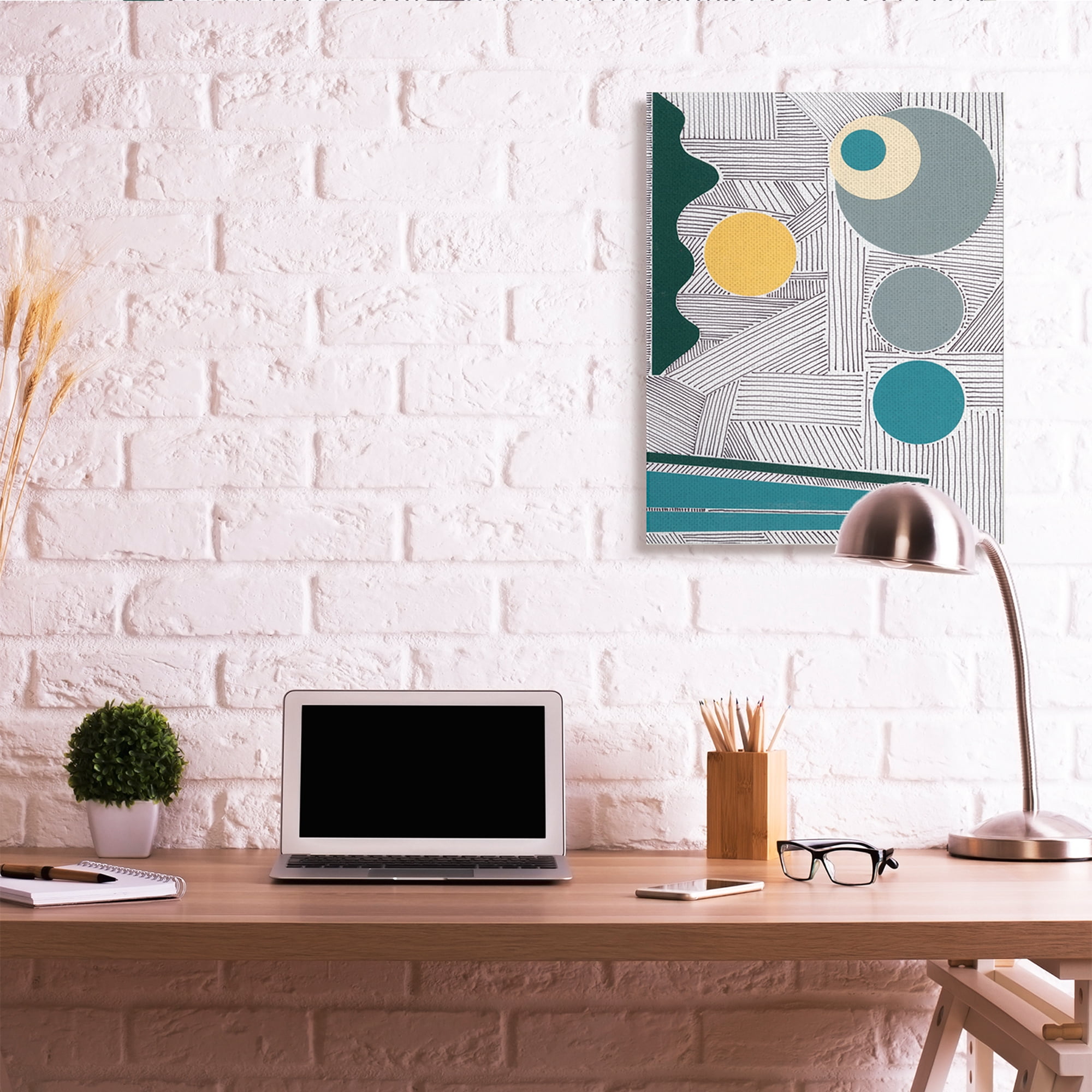 Stupell Industries Geometric and Line Abstraction Modern Circular Shapes Canvas Wall Art, 30 x 40, Design by Regina Moore