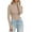 Khaki, variant on Women T-Shirt Long Sleeve High Neck Knit Solid Color Basic Stretch Casual Shirt Soft Comfortable Tunic Blouse,Brown