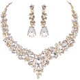 thumbnail image 1 of Rhinestone crystal necklace and earring set, 1 of 5