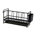 thumbnail image 2 of Estante organizador para fregadero de cocina, soporte para cubiertos y utensilios, escurridor de platos Negro, 2 of 7