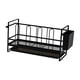 thumbnail image 2 of Estante organizador para fregadero de cocina, soporte para cubiertos y utensilios, escurridor de platos Negro, 2 of 7