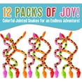 thumbnail image 2 of Playbees Wiggly Jointed Snakes - Pack of 12 - Wacky Fun and Educational Plastic Toys for Kids Learning, Carnival Prize, Party Favor Fidget Toy for Kids, Gift Idea for Boys and Girls Educational Toys, 2 of 6