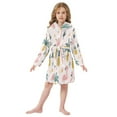 thumbnail image 6 of FORMRS Niños Bathrobe Unisex Hooded Robe Soft Plush Pajamas Sleepwear, Size 7-9T, Flamingo Pattern, 6 of 7