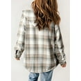 thumbnail image 3 of EVALESS Womens Flannel Plaid Jacket with Hooded Casual Long Sleeve Fleece Lined Shacket Button Down Shirt Jacket Fall Lightweight Coats Size Large US 12-14, 3 of 8